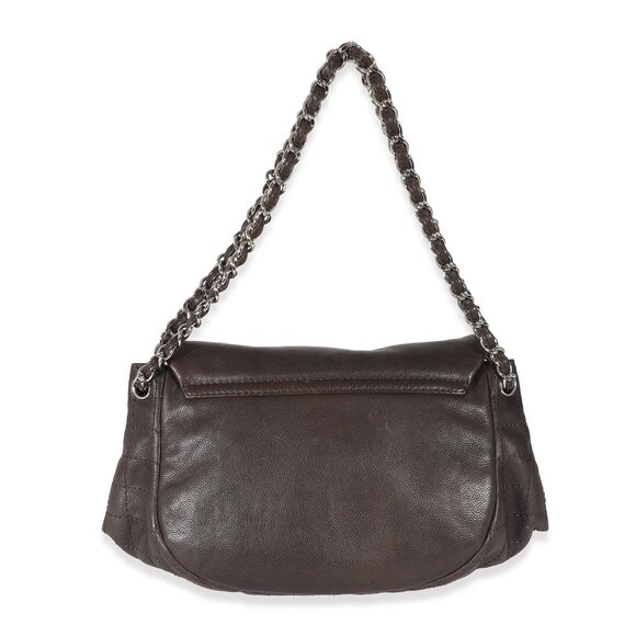 Chanel 08A Brown Caviar Large Half Moon Flap Bag - Picture 3 of 6